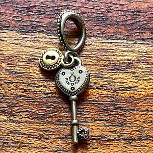 Authentic Pandora Heart Key Charm